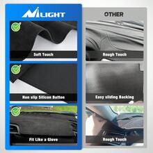 Nilight Dash Cover Compatible With Honda Civic 2016 2017 2018 2019 2020 2021, Custom Fit Suede Dashboard Mat Non‑Slip Sunshade Glare Protector Interior Accessories Black - A - View 6