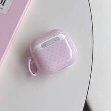 Funda de Auriculares con Diseño Minimalista de Lunares Rosas + Juego de Anillo Colgante Compatible con Apple Pro 2/ Pro/ 4/ 3/ 2 - Púrpura polvoriento - Ver 2