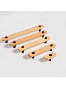 Long Solid Wood Furniture Handle Minimalist Natural Wood Style Kitchen Wardrobe Drawer Pull Furniture Hardware Accessory - Multicolor - View 7