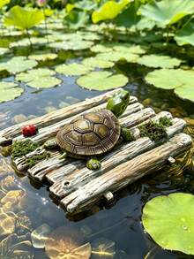 Floating Turtle And Yak Decorations With A Moss Raft Design, Perfect For Ponds And Aquariums. Waterproof And Windproof, Adding A Fun Touch To Your Water Scenery, A Great Gift For Turtle And Yak Lovers. - A - View 7