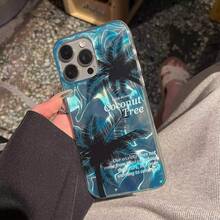 1pc Fashion New Premium Water Ripple Coconut Phone Case, Compatible With IPhone 17 Pro Max 17 Pro 17 Air 17 16 15 14 Plus 13 12 Pro Max 11, Stylish Shockproof Back Cover - Blue - View 2