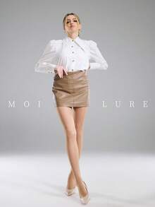 MOIRÉALLURE 1pair Solid Color Suitable For Daily Life Basic Tights - Clear - View 9