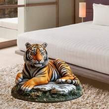 Realistic Crouching Tiger Rock & Grass 2D Acrylic Desktop Stand, Powerful Tiger Forest Animal Decorative Ornament - 1PC - View 3