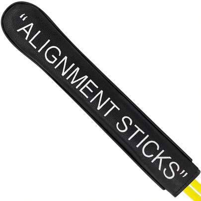 Simple PU Leather Golf Alignment Stick Cover, Minimalist Direction Indicator Rod Protective Sleeve, Portable Swing Training Positioning Rod Storage Bag