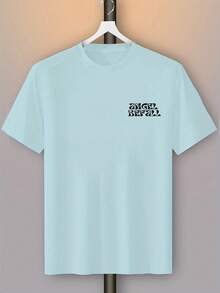 Men's T-Shirt With Angel Print - Blue - View 3