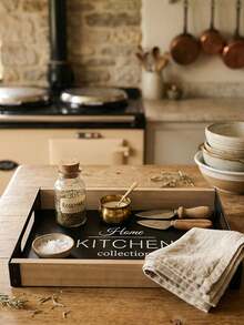 1pc European Style Minimalist Iron & Wood Storage Tray Decor, Suitable For Living Room Coffee Table, Dining Table Decoration And Daily Storage, Also Ideal As Holiday Gift And Party Table Decor - Multicolor - View 8