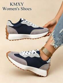 Women's Comfortable Lace-Up Sneakers - Lightweight Multi-Functional Casual Shoes, All-Season Wearable With Non-Slip Rubber Sole - Baby Blue - View 4