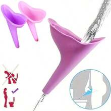 3pcs Women's Silicone Urinal, Portable Urination Bottle, Travel Urinal, Camping, Outdoor, Hiking Standing Female Urinal Silicone Funnel Urine Cup Portable Urinal, Women's Reusable Urination Funnel, Pregnant Women's Urinal, Outdoor Travel Women's Emergency Urinal - Multicolor - View 1