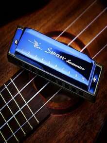 1pc 10-Hole 20-Reed C-Key Blues High-Quality Stainless Steel Harmonica, Multiple Colors Available, Beginner Student Musical Instrument, Great Gift For Kids. - Multicolor - View 12