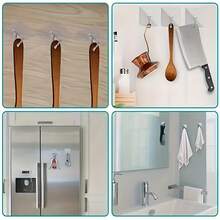 Transparent Heavy Duty Adhesive Hooks, Super Strong Load-Bearing No-Drill Hook Set, Waterproof & Moisture-Proof Heavy Duty Transparent Small Hooks, Multi-Surface Applicable Strong Fixing Hooks, Home Storage Essential, High Transparency Invisible Wall Adhesive Hooks, No-Nail Damage-Free Wall Hooks, Multi-Functional Whole House Organization Hooks - Multicolor - View 6