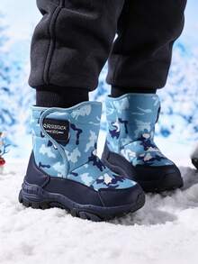 Children's Winter Thermal-Lined Casual Outdoor Warm Snow Boots - Baby Blue - View 3