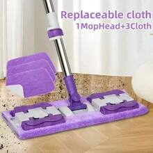 Extra Large Flat Mop And Bucket Set With Reusable Mop Pads - Stainless Steel Material, Suitable For Bedroom, Kitchen, Living Room And Wall Cleaning, Women's Gift, Kitchen Accessories, Kitchen Accessories, Home Living - 2026 New Model - View 3
