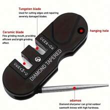 Pengasah Portabel 4-in-1 (Dengan Kerucut Berlian) - Pengasah Manual Tugas Berat untuk Berkemah, Mendaki, dan Peralatan Bertahan Hidup, Desain Luar Ruangan yang Ringkas dan Portabel, Dilengkapi dengan Sistem Penggilingan Logam dan Berlian yang Tahan Lama, Dapat Mengasah Pisau, Kapak, dll. - MultiWarna - View 6