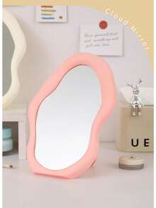 1PC/2PCS Adjustable Cloud-Shaped Makeup Mirror – Cute Asymmetrical Vanity Mirror With Glass Surface – Foldable Desktop & Portable Standing Mirror For Bedroom, Dorm & Office – Aesthetic Room Decor & Gift - Multicolor - View 2