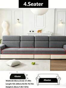 1PC Solid Color Fleece Sofa Seat Cover, Soft Plush Sofa Seat Cover, Elastic Comfortable, Suitable For All Seasons, Warm, Minimalist Style, Anti-Slip Anti-Fouling, Elastic, Machine Washable, Suitable For Backrest Cover/1/2/3/4/L-Shaped Chaise Sofa, With Armrests And Backrest, Living Room, Bedroom, Study (Pillow Case Not Included) - Dark Grey - View 11