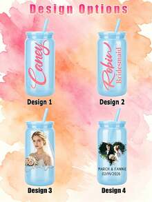 1件 16oz/480ml 可客製化姓名/照片大容量水壺,5色防碎PP塑料運動水壺,適用婚禮、伴娘、伴娘禮物 - 彩色 - 查看 7