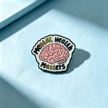 Mental Health Matters Enamel Pin, End The Stigma Of Anxiety, Raise Awareness For Mental Therapy, Positive & Happy Reminder Pin Gift - Pink - View 3