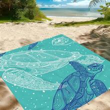 1pc Turtle Pattern Beach Mat, Extra Large Beach Mat, Lightweight And Durable. Perfect For Travel, Camping And Picnic. Adult Extra Large Size. Perfect For Beach And Outdoor Adventure - Style9 - View 1