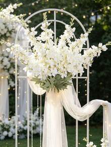 1pc Large Light Purple Artificial Pampas Grass Flower, High-End Minimalist, Suitable For Mother's Day, Valentine's Day Bouquet, Wedding Scene Decoration, DIY Handheld Flower, Garden Decoration, Home Decor, Rich Color Easy To Match - White - View 8