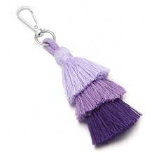 1pc/Pack Tassel Keychain 14.5cm Gradient Color Three-Layer Tassel Christmas Tree Pendant Phone Charm Decoration Handmade DIY Clothing Accessories Bag Jewelry Parts - Tassel Keychain - View 16