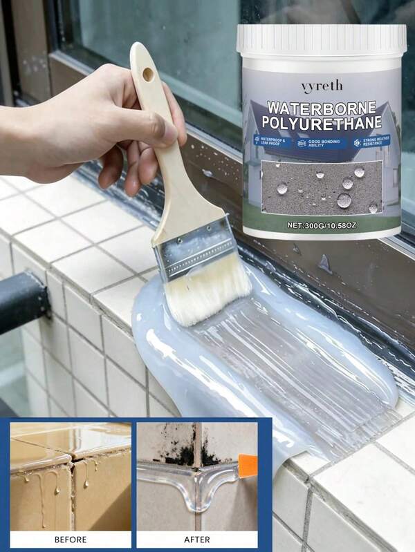 Sellador invisible, recubrimiento adhesivo impermeable para techos, recubrimiento transparente a base de agua para reparación de fugas, adhesivo penetrante, recubrimiento impermeable para interiores/exteriores, agente de impermeabilización transparente, 300g, 100g agente de impermeabilización para azulejos de baño y cocina, secado rápido y duradero, a prueba de humedad y resistente a los rayos UV y a las heladas, capaz de reparar y rellenar inmediatamente cualquier agujero, grieta y otras superficies dañadas, adecuado para techos y paredes
