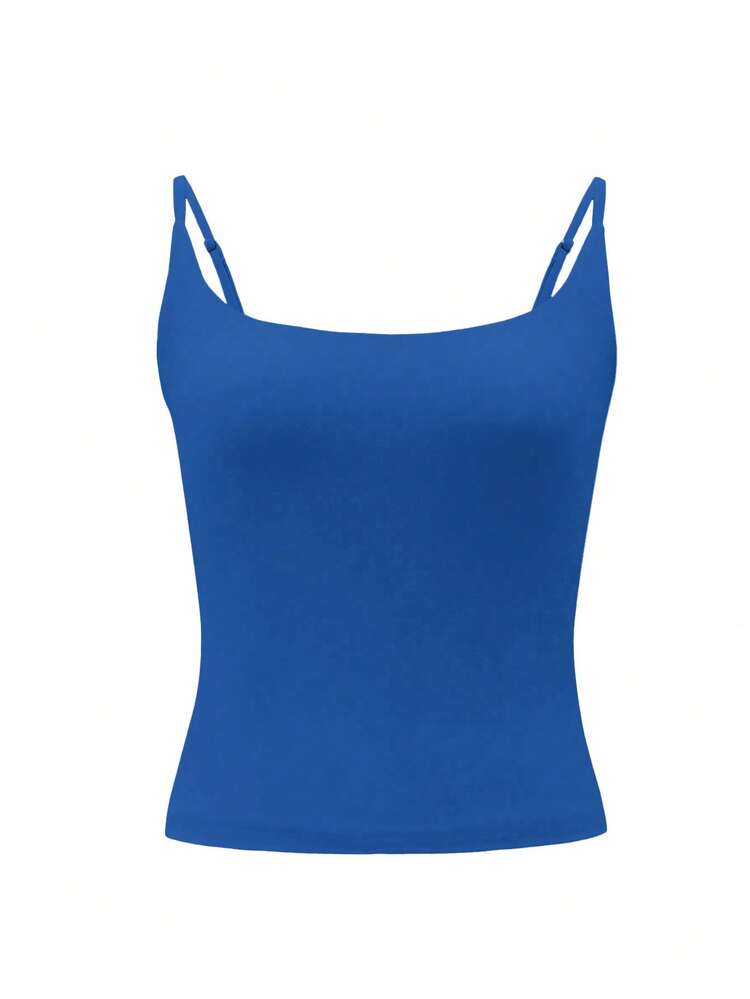 Muse Moon Women's Sexy Fitted Casual Solid Color Knit Tank Top, Suitable For Sports, Daily Wear, Work Commute - Royal Blue - View 3