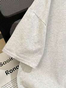 T-shirt ample à col rond pour femmes, été 2025, confortable et décontracté, parfait pour les jeunes et pour un usage quotidien dynamique 2026 - [Blanc] - Voir 8