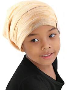 Gorro de dormir con forro de satén sedoso, ajustable, suave, para mujeres y niñas, 2 unidades (negro y gris oscuro) - XS Niños Rosa Caramelo - Ver 11