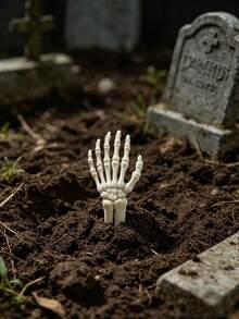 2pcs Skeleton Hands Realistic Life Size Cut-Out Plastic Skull Hands,Movable Skeleton Hand Model,Halloween Bone Hand Decor Suitable For Theme Party Decoration Props,Haunted House Horror Scene Props,Prank Horror Mini Decor,Gothic Dark Style Decoration Ornaments,Party Tabletop Horror Decor,Yard Porch Lawn Decoration,Left And Right. - A - View 5