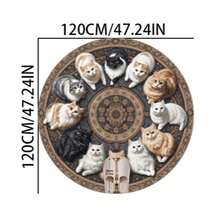 1件装猫咪图案圆形地垫，装饰地毯，卧室装饰，地垫，地毯，家居装饰，客厅地毯，小客厅地毯，卧室地毯，客厅家居装饰，户外地毯，可水洗地毯 - 多色B - 查看 15