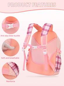 3pcs Bowknot DIY Girls Backpack Strap, Tote Bag And Pencil Case, Backpack For Travel, School, Work, Daily Use, Back To School Gift - A - View 5