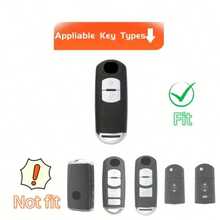 2-Button Car Key Shell Keychain Cover Compatible With CX-3, CX-5, CX-7, CX-9, Speed, Miata, MX5 2-Button Remote Key Accessories Premium High-End Key Pouch Unisex - KY21 - View 6