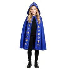Capa con capucha de Halloween, manto de mago diablo azul, sombrero, traje de juego de rol para la fiesta del jardín de infancia de magos - Multicolor - Ver 2