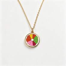 YUZENG Summer Fresh Fruit Necklace Collection, Hypoallergenic Stainless Steel, Cherry/Watermelon/Dragon Fruit Pendants, Versatile Daily Jewelry - Gold - View 21
