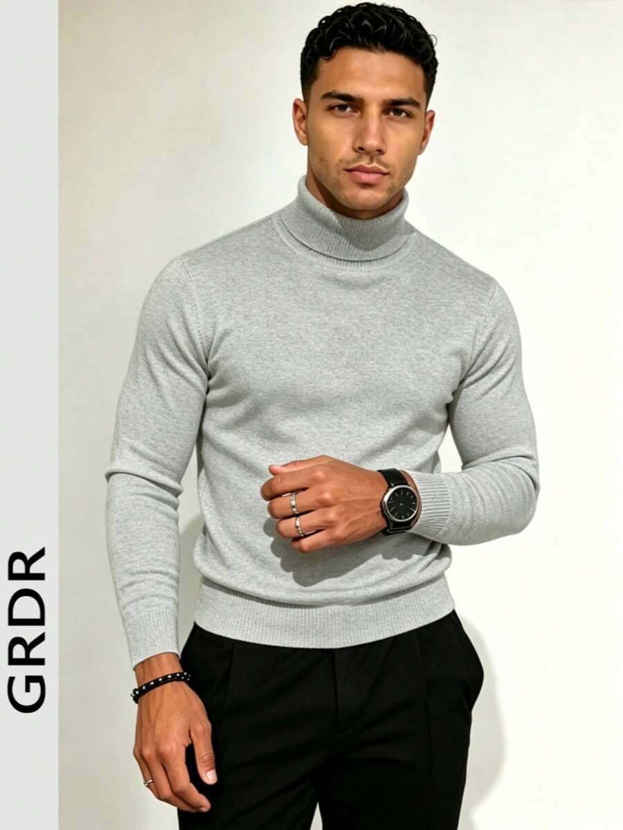 GRDR Autumn/Winter New Solid Color High Neck Pullover Thin Sweater, Suitable For Layering, Casual Versatile