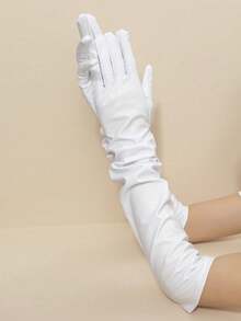 1雙亮面女款露指長手套，適用於Cosplay與日常穿搭 - 彩色 - 查看 10