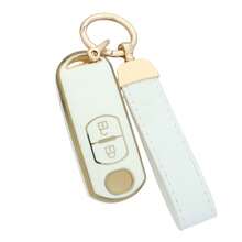 2-Button Car Key Shell Keychain Cover Compatible With CX-3, CX-5, CX-7, CX-9, Speed, Miata, MX5 2-Button Remote Key Accessories Premium High-End Key Pouch Unisex - KY21 - View 2