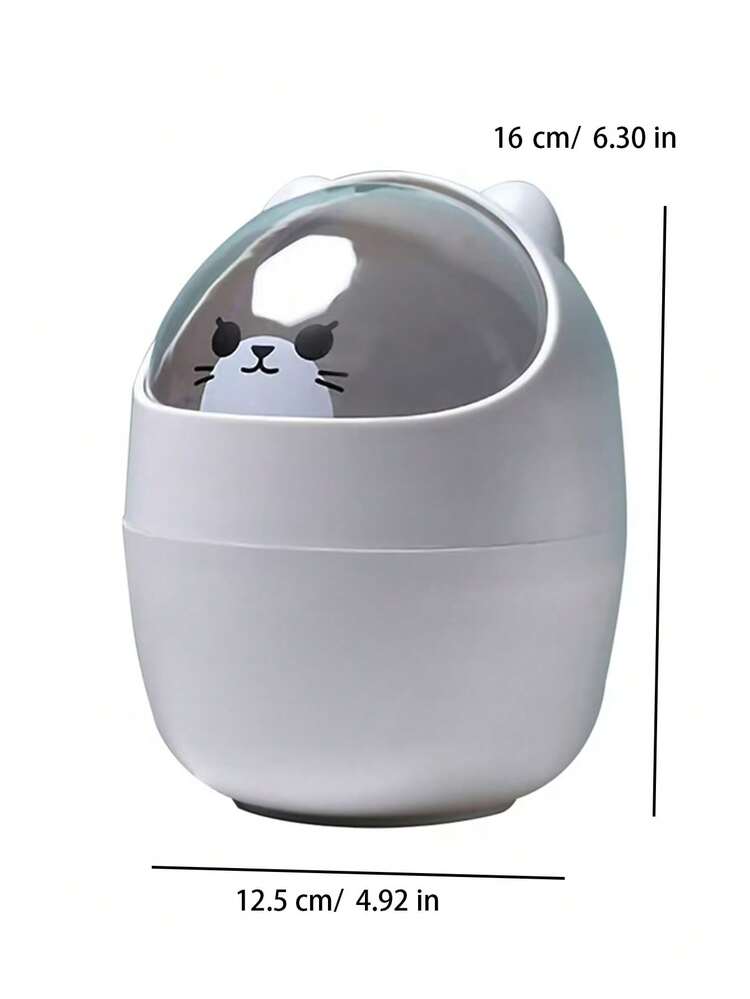 Beautiful Round Trash Can, Mini Minimalist Desktop Trash Bin, Recycling Container, Creative Plastic Waste Storage Box, Practical Kitchen Set, Mini Desktop Trash Bin With Cute Appearance And Large Opening, Detachable Lid, Easy To Throw Trash, Suitable For Bedroom Nightstand, Desk, Living Room Coffee Table, Computer Desk, Etc., Perfect Gift For Teachers And Classmates During Back To School Season - Multicolor - View 10