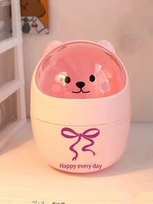 Mini Minimalist Desktop Trash Can, Recycling Container, Pretty Round Waste Basket, Creative Plastic Waste Storage Box, Practical Kitchen Set, Cute Appearance Large Opening Desktop Plastic Trash Can With Removable Lid, Convenient For Disposing Trash, Suitable For Bedroom Nightstand, Desk, Living Room Coffee Table, Computer Desk, Etc., Back To School Gift For Teachers And Classmates - Multicolor - View 16