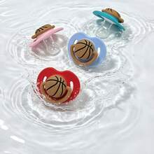 Nuevo paquete de 4 piezas de chupete de silicona suave para bebé con tetina para el pulgar, chupete con forma divertida de baloncesto, regalo perfecto para recién nacidos - Multicolor - Ver 6