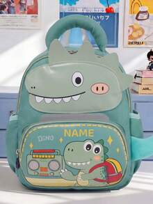 1pc Mini Back To School Personalized Customizable Versatile Cute Cartoon Dinosaur & Kitten Theme Backpack, Zipper Closure Nylon Material, Adjustable Shoulder Straps, Hand-Carry, Suitable For School, Shopping, Outdoor Trips, Daily Use. Birthday Gift. - Multicolor - View 15