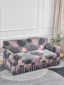 1PC Anti-Slip Elastic Decorative Sofa Cover, Milk Silk Fabric Floral Print Skirt Style, Single/Double/Three/Four Seater, Pet-Friendly Stain-Resistant, Colorful, Spring/Summer/Autumn/Winter All Season - Multicolor - View 6