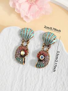1 Pair European And American Exaggerated Style Oil-Drip Shell Conch Earrings, High-End Sense, Feminine Charm Jewelry Accessories - Seashell Earrings - View 5