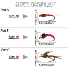 Paket Umpan Pancing Terbang 9 Buah - 3 Kotak, 3 Gaya Umpan Terbang Basah yang Berbeda untuk Menangkap Ikan Seperti Trout/Bass, dll. di Air Tawar - MultiWarna - View 5