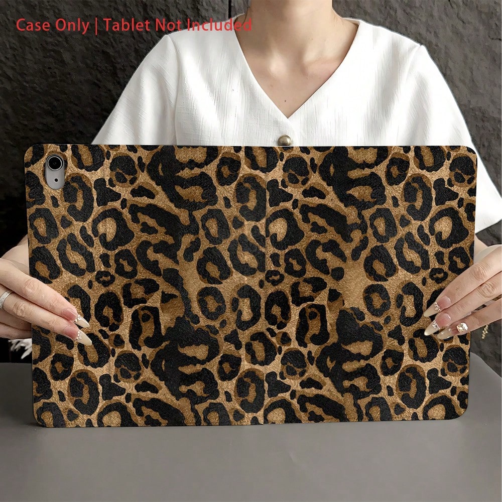 1pc Leopard Print Protective Flip Cover Tablet Case, Suitable For Bold Fashion Style Enthusiasts, With Pen Slot, Compatible With IPad 10th Gen 10.9 Inch 2022 Smart Case/Air 13(M3 2025)/Air 11(M3 2025)/Air 11(M3 2025)/11(A16 2025)/Galaxy Tab S10+/S9/A9, Supports Auto Sleep/Wake Function Compatible Wi