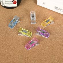 20/50/100 piezas de clips de costura de colores, clips de plástico multiusos para ganchillo, tejido y ropa, clips de unión de colores con cortador giratorio - Talla única - Ver 6