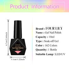 FOUR LILY 8件組 10ML 裸粉色凝膠指甲油 - 可浸泡卸除 UV LED 半永久夏季指甲油，長效免擦拭，粉色/米色/白色/黑色美甲，適合沙龍 DIY，抗剝落，適合初學者與美甲美甲 - 彩色 - 查看 11
