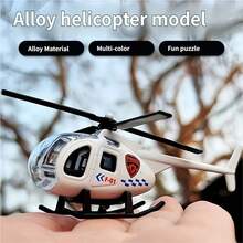 Best-Selling Realistic Alloy Helicopter Model, Multiple Colors Available, Q-Version Miniature Metal Helicopter Toy, Desktop Ornament, Suitable For Office And Home Decor, Aircraft Model - Multicolor - View 4