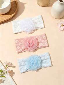 Multi-Pack Multicolor Soft Elastic Baby Headbands, Breathable, Suitable For All Seasons, Great Gift, Perfect For Photos - White, Yellow, Pink, Green, Blue - View 5