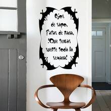 Halloween Spanish Wall Stickers With Toad Eyes & Frog Feet Quotes. Self-Adhesive PVC, Easy To Install. Perfect For Entry Doors, Bedrooms, Living Rooms, Home Decor And Halloween Parties. - Halloween Theme - View 6